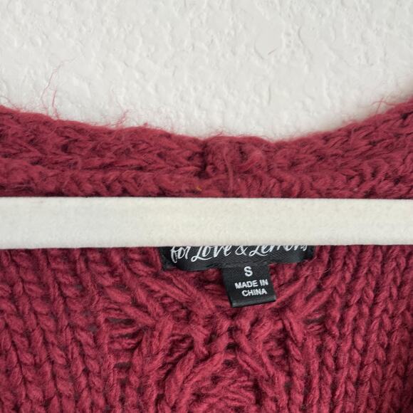 For Love & Lemons Keke Burgundy Cut Out Knit Sweater Mini Dress - Picture 10 of 16